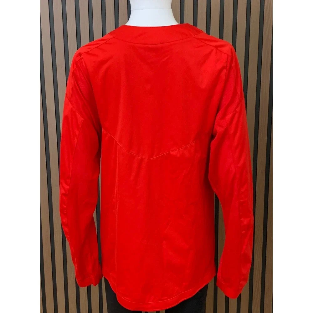 Nike Mens‎ Red Long Sleeve Training Pullover Top Notched Neck 708188-657 XS